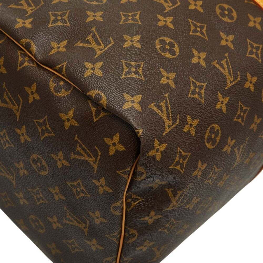 LOUIS VUITTON Authentic Brown Monogram Leather Keepall 55 Boston Bag - Picture 5 of 13